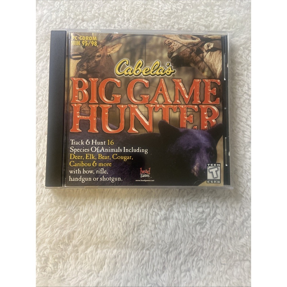 Cabela's Big Game Hunter PC CD ROM 1998 Head Games Elsinore Windows 95